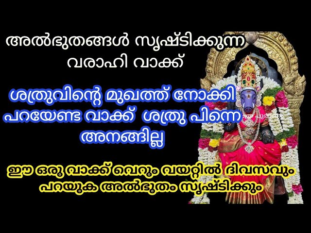 വരാഹി അമ്മയുടെ അനുഗ്രഹത്താൽ അത്ഭുതങ്ങൾ നടന്നുകൊണ്ടിരിക്കും ഈ ഒരു വാക്കു പറഞ്ഞു നോക്കുക!