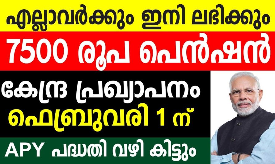 എല്ലാവർക്കും ഇനി ലഭിക്കും7500 രൂപ പെൻഷൻ പ്രഖ്യാപനം ഫെബ്രുവരി 1ന്