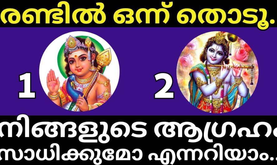 ഒരാഗ്രഹം മനസ്സിൽ വിചാരിച്ച് രണ്ട് ചിത്രങ്ങളിൽ ഒന്ന് തൊടൂ…