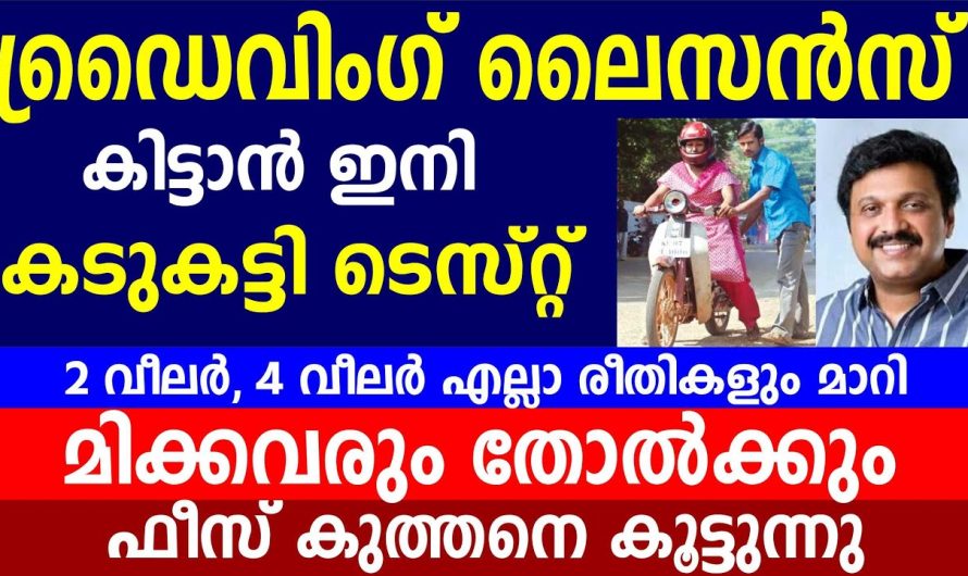 ഡ്രൈവിംഗ് ലൈസൻസ് കിട്ടാൻ ഇനി കടുകട്ടി ടെസ്റ്റ് 2 വീലർ,4 വീലർ എല്ലാ രീതികളും മാറി