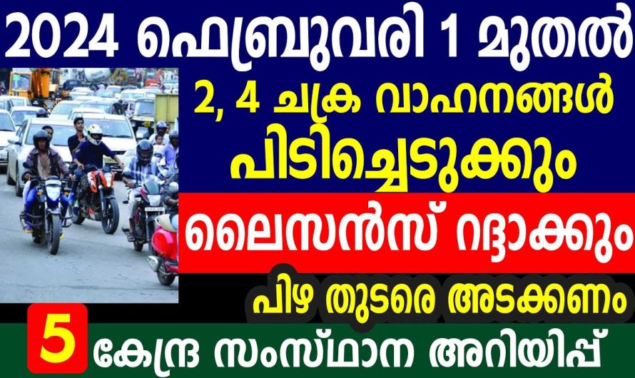 ഫെബ്രുവരി മുതൽ  ലൈസൻസ് റദ്ദാക്കും വാഹനങ്ങൾ പിടിച്ചെടുക്കും