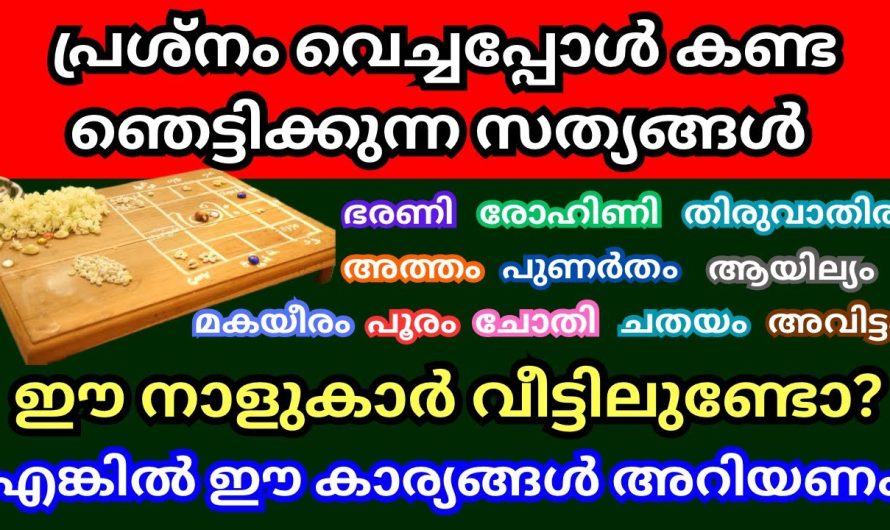 ഈ നക്ഷത്രക്കാർ തീർച്ചയായും കാണണം പ്രശ്നം വെച്ചപ്പോൾ തെളിഞ്ഞ കാര്യങ്ങൾ