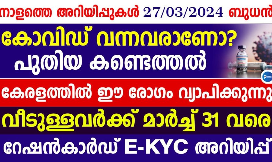 സംസ്ഥാനത്ത് ആരോഗ്യ വകുപ്പിന്റെ മുന്നറിയിപ്പ് എല്ലാവരും ശ്രദ്ധിക്കുക…