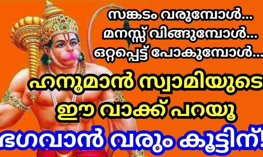 ഹനുമാൻ സ്വാമിയേ ഇങ്ങനെ പ്രാർഥിക്കൂ  അത്ഭുതം നടക്കുന്നത് കാണാം,