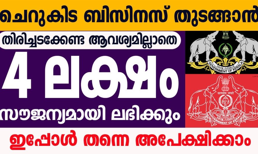 ചെറുകിട സംരംഭങ്ങൾ തുടങ്ങാൻ 4 ലക്ഷം രൂപ സൗജന്യമായി ലഭിക്കുന്ന പദ്ധതി