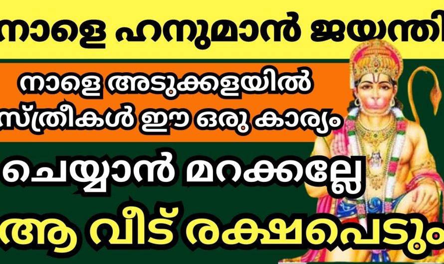 നാളെ ഹനുമാൻ ജയന്തി… വീടുകളിൽ ഈ കാര്യങ്ങൾ മറക്കാതെ ചെയ്യണേ…..