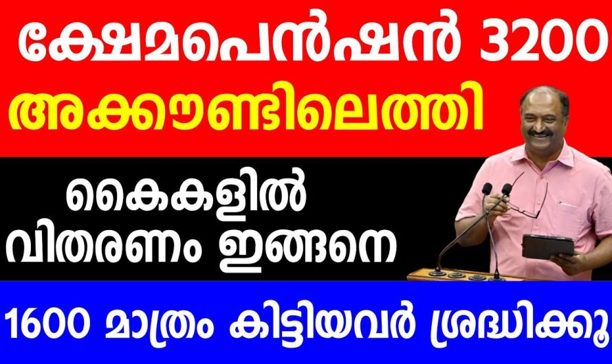 ക്ഷേമപെൻഷൻ 3200 അക്കൗണ്ടിലെത്തി കൈകളിൽ വിതരണം ഇങ്ങനെ