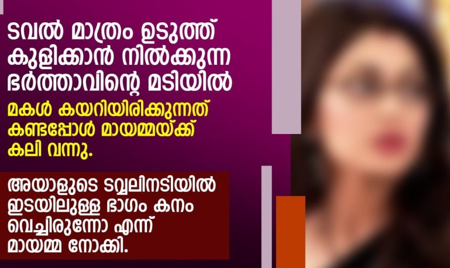 അയാളുടെ ടവ്വലിനിടയിൽ ഇടയിലുള്ള ഭാഗം കനം വെച്ചിരുന്നോ എന്ന മായം നോക്കി…