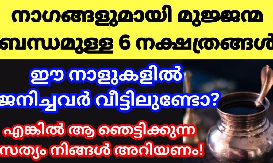 നാഗരാജാവിന്റെ അനുഗ്രഹമുള്ള ജന്മനക്ഷത്രങ്ങളെ കുറിച്ച് കേട്ടിട്ടുണ്ടോ? എങ്കിൽ ഈ കാര്യം അറിഞ്ഞിരിക്കു