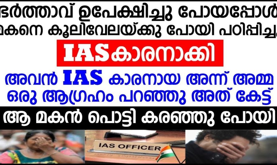 മകൻ IASകാരനായ അന്ന് അമ്മ ഒരു ആഗ്രഹം പറഞ്ഞു; അത് കേട്ട് ആ മകൻ പൊട്ടി കരഞ്ഞു പോയി