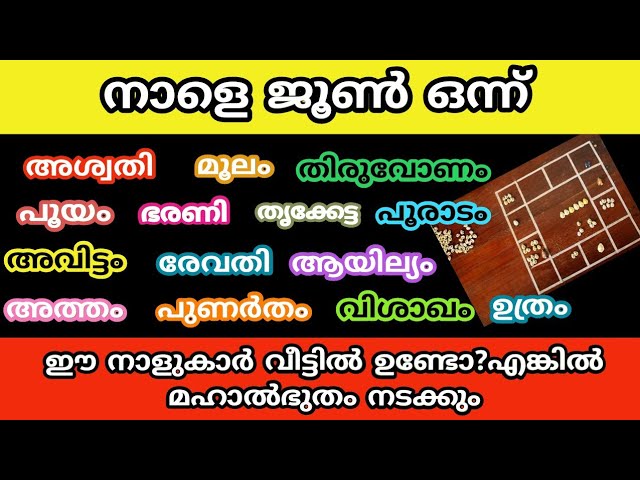 ജൂൺ 1 ഈ നാളുകാർ വീട്ടിൽ ഉണ്ടോ? ഈ കാര്യങ്ങൾ നടക്കും..