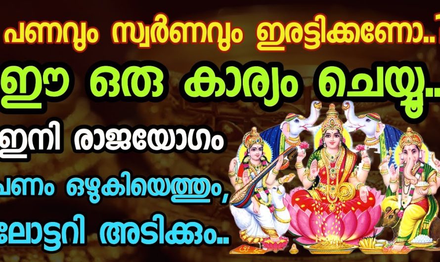 നിങ്ങളുടെ പണവും സ്വർണവും ഇരട്ടിക്കാൻ ഈ ഒരു കാര്യം ചെയ്തുനോക്കൂ…