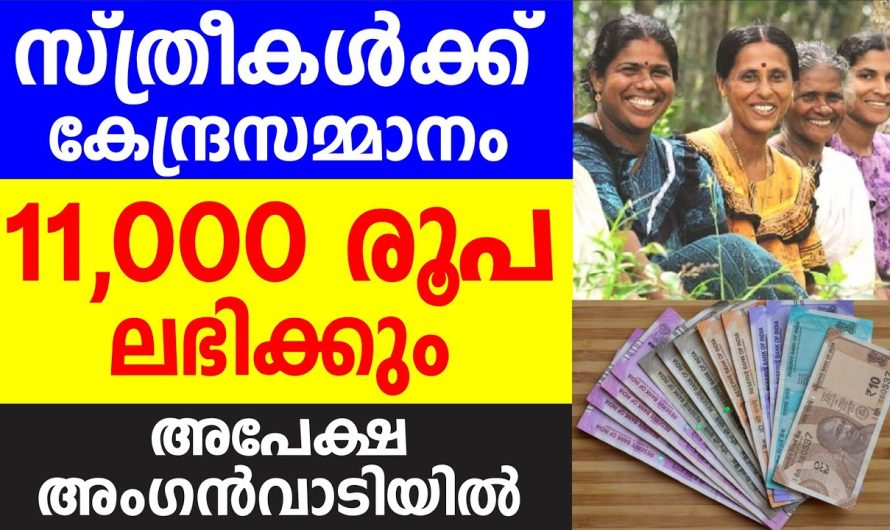 സ്ത്രീകൾക്ക് കേന്ദ്ര സമ്മാനം 11000 രൂപ ലഭിക്കും അപേക്ഷ അംഗൻവാടിയിൽ