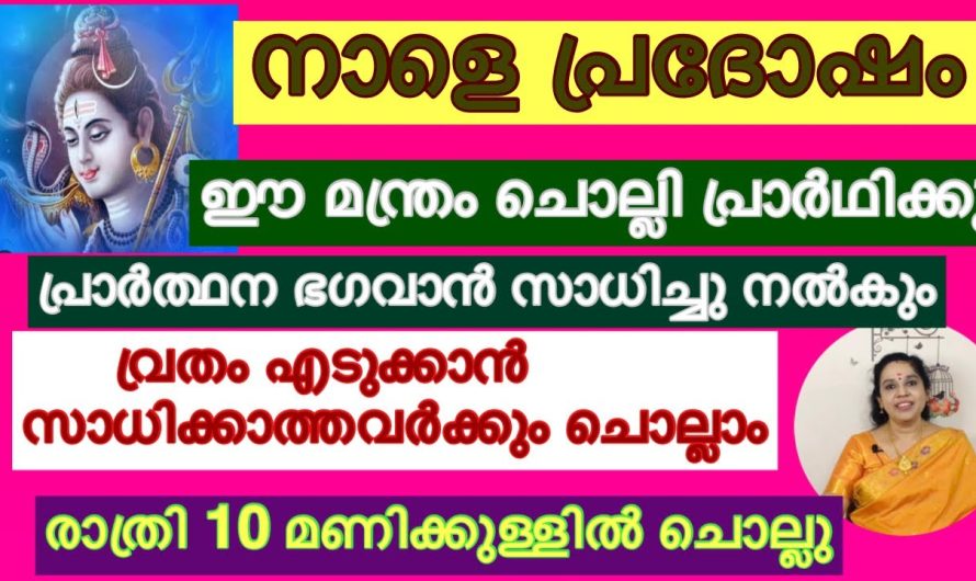 നാളെ പ്രദോഷം ഈ മന്ത്രം ചൊല്ലി പ്രാർത്ഥിക്കു… ഭഗവാൻ നിങ്ങളുടെ ആഗ്രഹം സാധിച്ചു നൽകും…