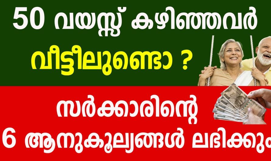 50 വയസ്സ് കഴിഞ്ഞവർ വീട്ടീലുണ്ടൊ ? സർക്കാരിന്റെ 6 ആനുകൂല്യങ്ങൾ ലഭിക്കും