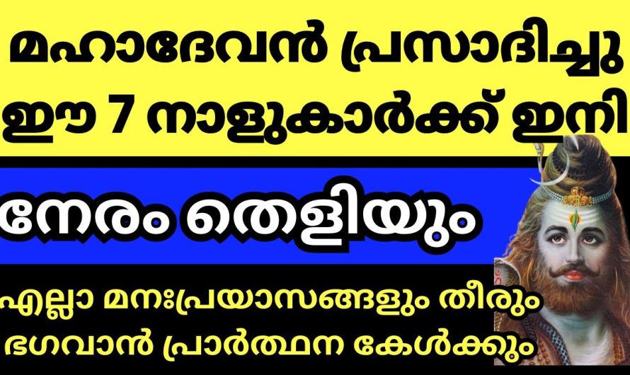 പരമേശ്വരന്റെ അനുഗ്രഹത്താൽ ഈ ജന്മനക്ഷത്രക്കാർക്ക് മഹാരാജയോഗ സമയം തെളിയുന്നു