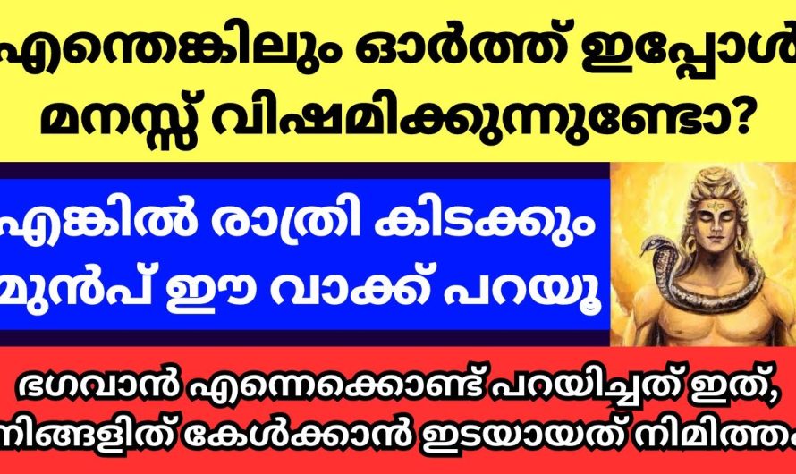 എന്തെങ്കിലും വിഷമം മനസ്സിലുണ്ടോ?എങ്കിൽ ഈ മന്ത്രം ചൊല്ലിപ്രാർത്ഥിക്കൂ,