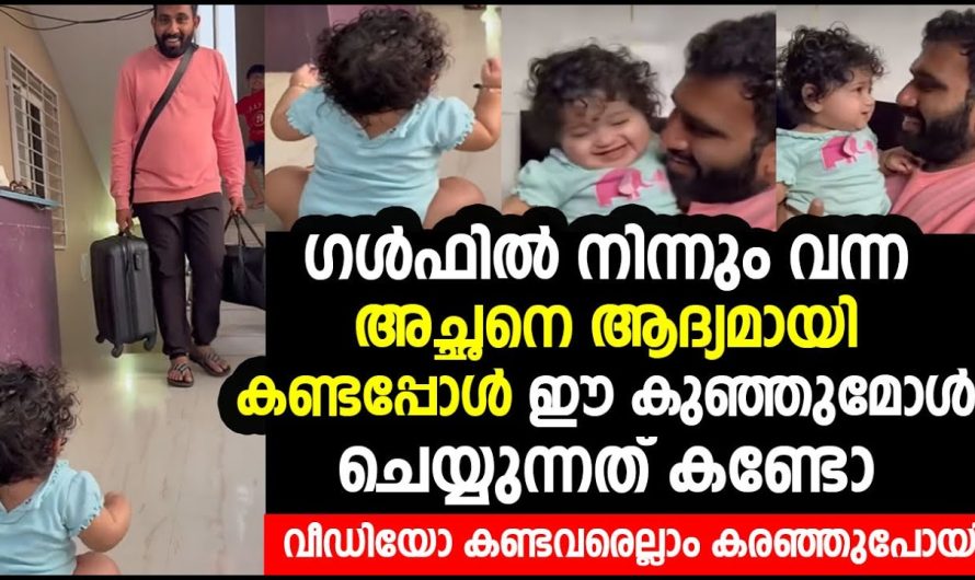 ഗൾഫിൽ നിന്നും വന്ന അച്ഛനെ ആദ്യമായി കണ്ടപ്പോൾ ഈ കുഞ്ഞുമോൾ ചെയ്യുന്നത് കണ്ടോ