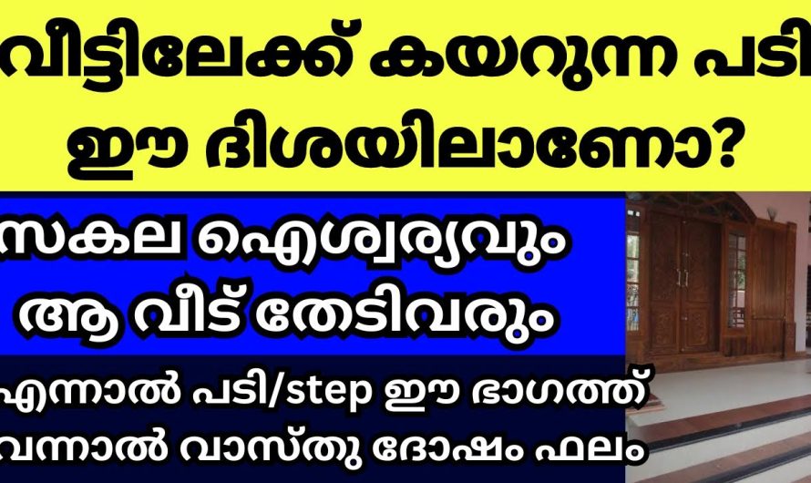 വീട്ടിലേക്ക് കയറുന്ന പടി വീടിന്റെ ഈ ഭാഗത്ത് വന്നാൽ വാസ്തു ഭാഗ്യം,