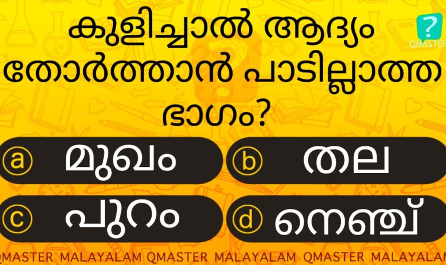 കുളിച്ചാൽ ആദ്യം ഇവിടെ തോർത്തരുതേ …….