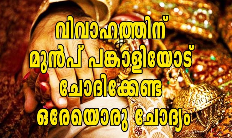 വിവാഹത്തിനു മുൻപ് പങ്കാളിയോട് ചോദിക്കേണ്ട ഒരേയൊരു ചോദ്യം.?