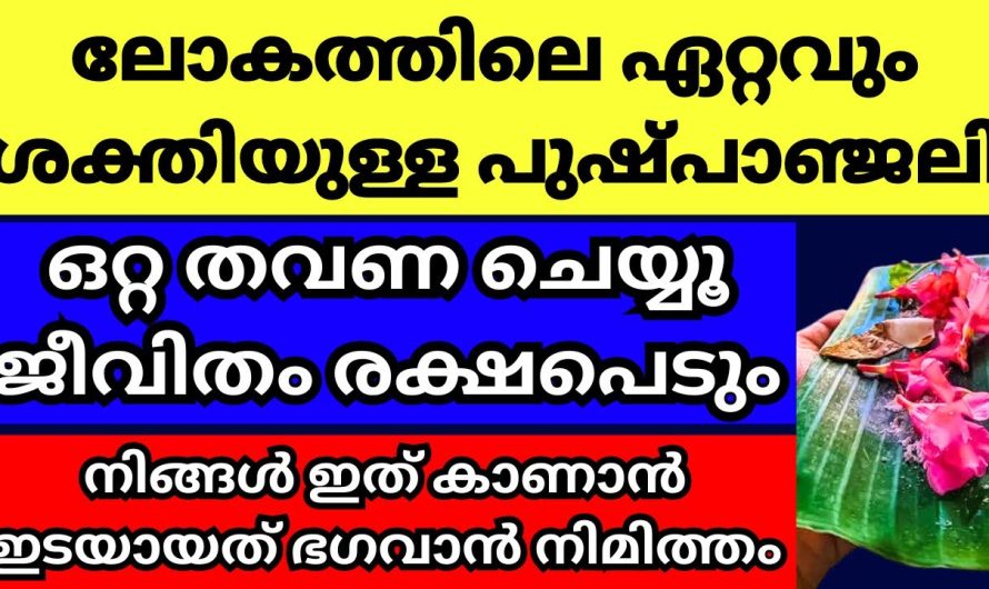 ഈ പുഷ്പാഞ്ജലി ഒറ്റതവണ ചെയ്തു നോക്കിക്കേ..അത്ഭുത പുഷ്പാഞ്ജലി..