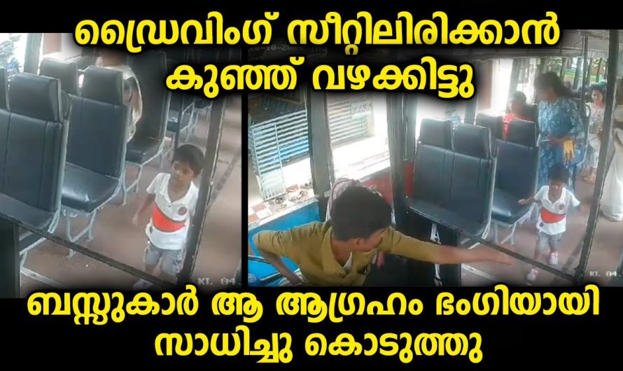 ഡ്രൈവറുടെ സീറ്റിലിരിക്കാനുള്ള അവന്റെ ആഗ്രഹം സാധിച്ചു…സിനിമ സീൻ പോലെ വീഡിയോ