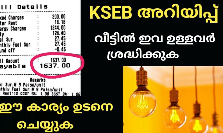 KSEB അറിയിപ്പ് വീട്ടിൽ ഇവ ഉള്ളവർ ശ്രദ്ധിക്കുക