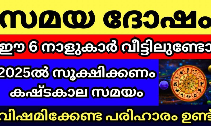 2025 ൽ സമയദോഷം ബാധിച്ച ആ 6 നക്ഷത്രങ്ങൾ ഇതാണ്, വിഷമിക്കേണ്ട പരിഹാരം ഉണ്ട്