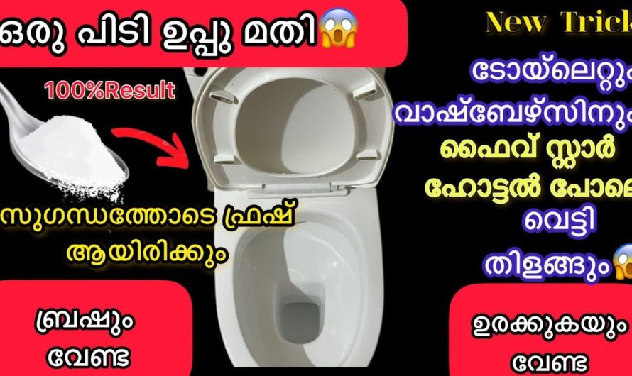 എത്ര അഴുക്കുപിടിച്ച ടൈലും ക്ലോസെറ്റും വാഷ്ബേഴ്സിനും വെട്ടിത്തിളങ്ങാൻ ഒരു പിടി ഉപ്പുമതി