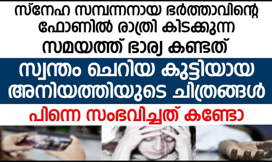 ഭർത്താവിന്റെ ഫോണിൽ ഭാര്യ കണ്ടത് സ്വന്തം ചെറിയ കുട്ടിയായ അനിയത്തിയുടെ ചിത്രങ്ങൾ; പിന്നെ സംഭവിച്ചത്