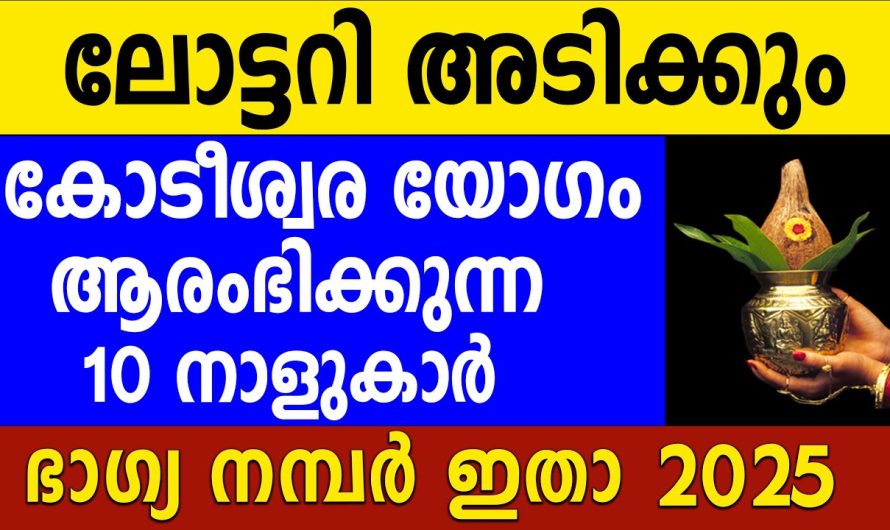 ഈ നാളുകാർക്ക് കോടീശ്വര യോഗം തുടങ്ങി കഴിഞ്ഞു ലോട്ടറി അടിക്കും
