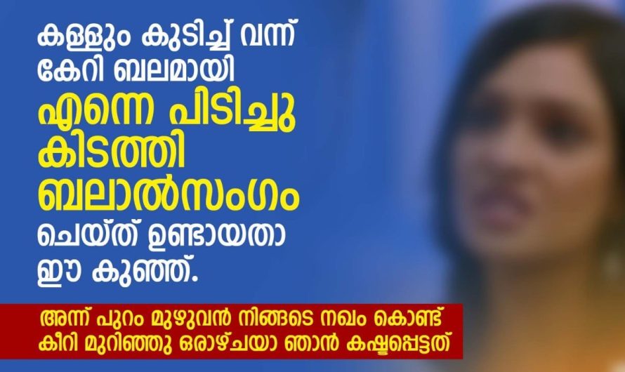 കള്ളുംകുടിച്ച് വന്ന് കേറി ബലമായി എന്നെ പിടിച്ചു കിടത്തി